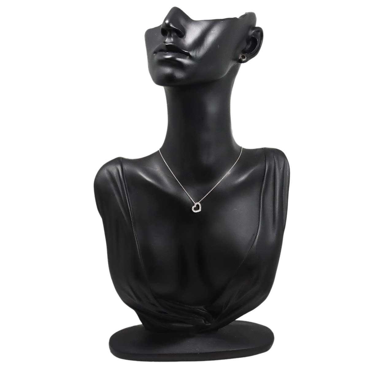 Diamond 0.16ct Heart Necklace 18K White Gold 750