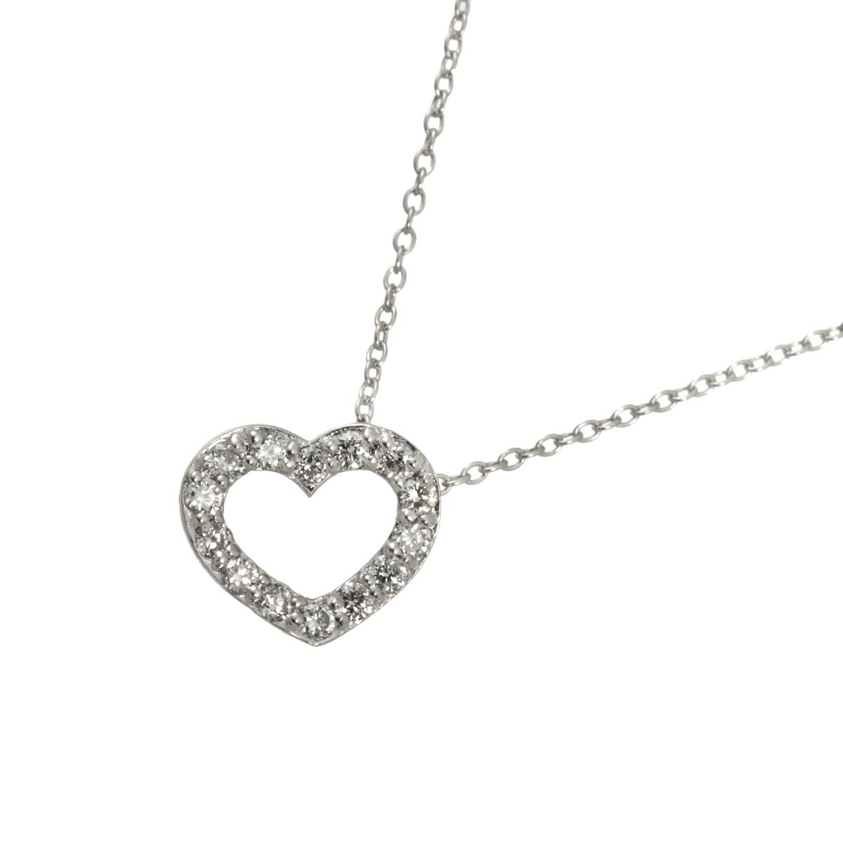 Diamond 0.16ct Heart Necklace 18K White Gold 750