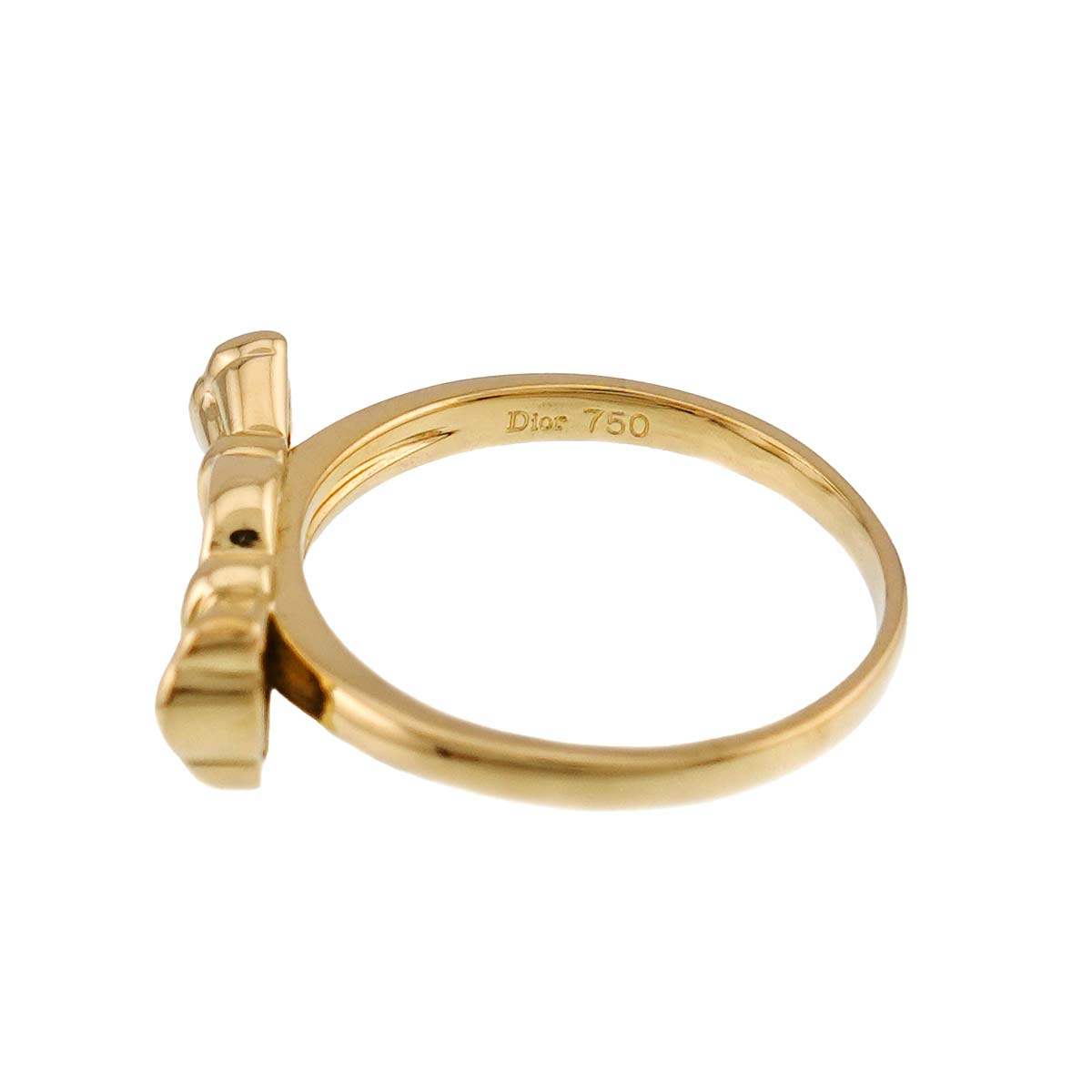 Diamond Ribbon Ring 18K YG 750 size6.25-6.5(US)