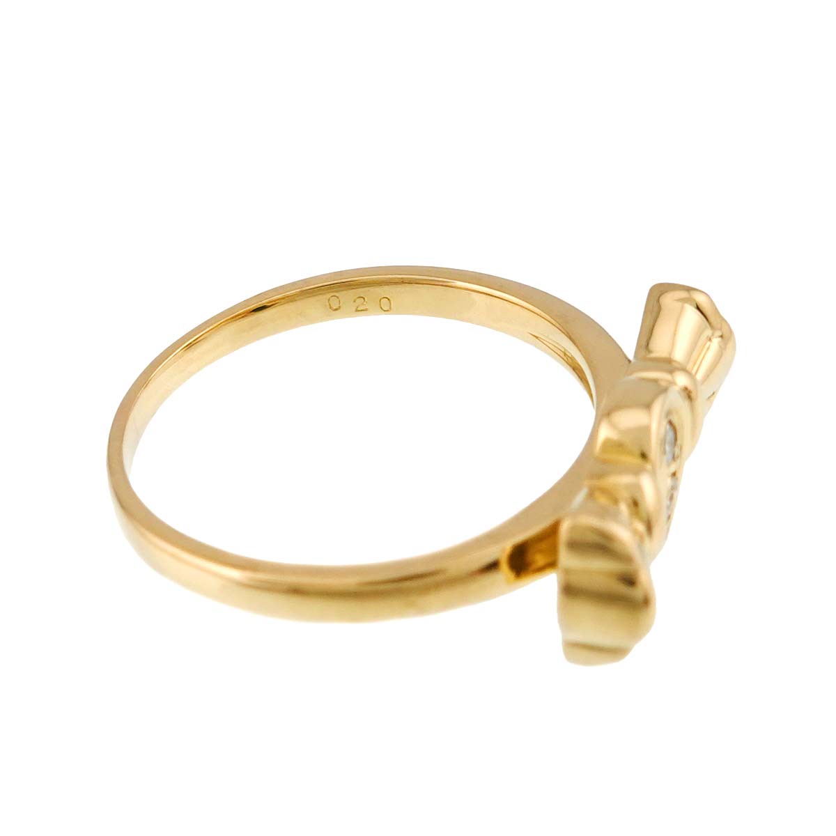 Diamond Ribbon Ring 18K YG 750 size6.25-6.5(US)