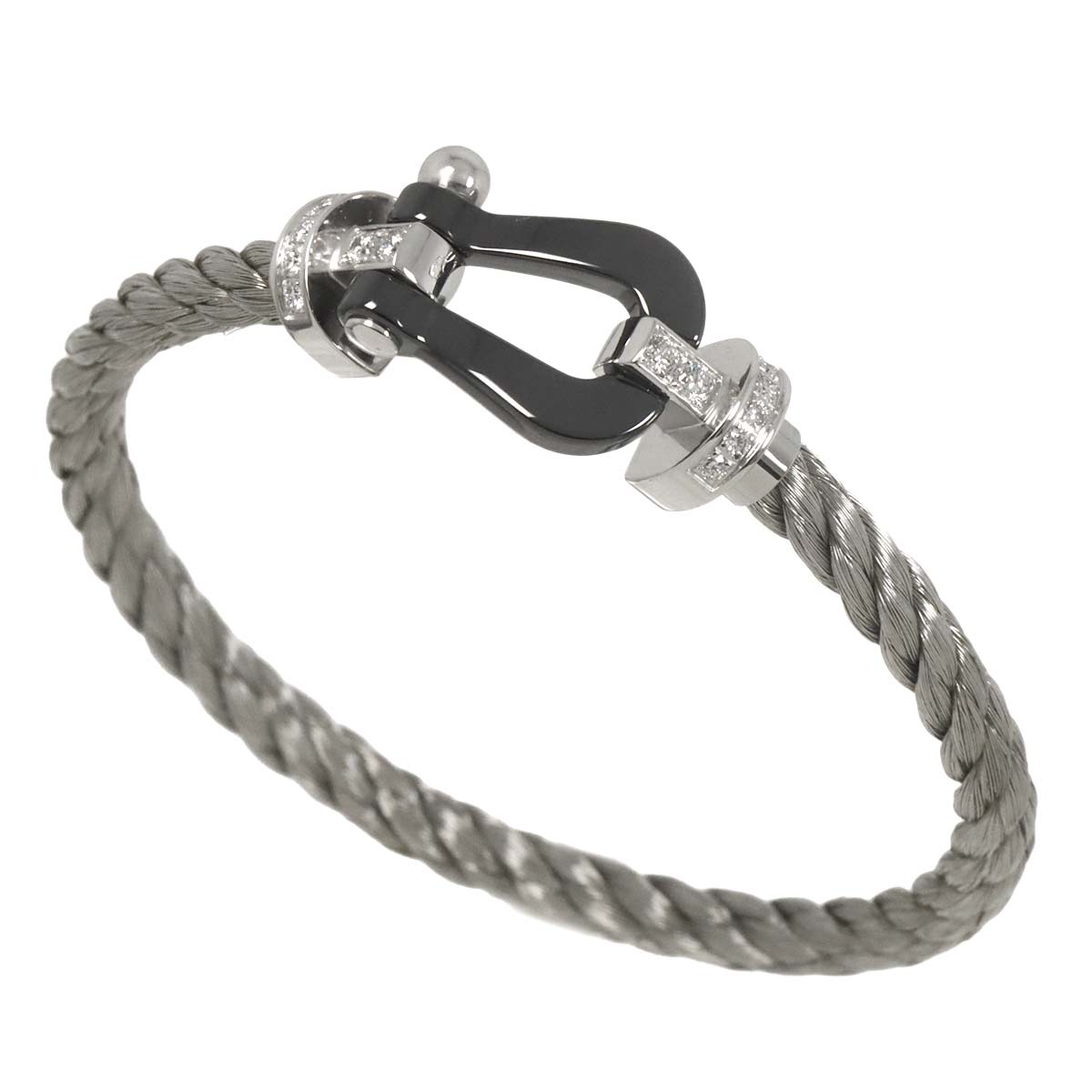 Force 10 LM Diamond Bracelet Ceramic 18K WG 750 Steel size16