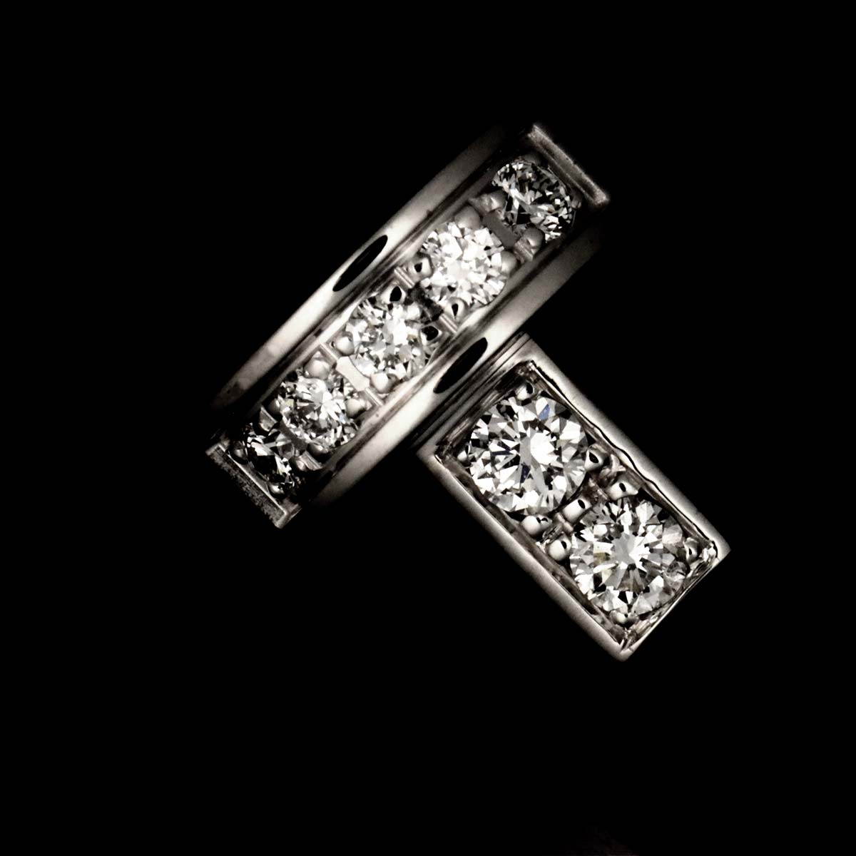 Force 10 LM Diamond Bracelet Ceramic 18K WG 750 Steel size16