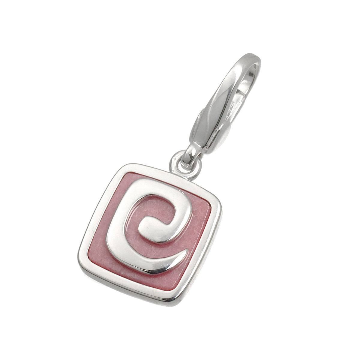 Rhodochrosite Pendant Top Charm 18K White Gold 750