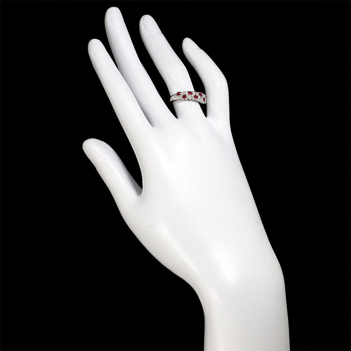 Ruby 0.31ct Diamond 0.35ct Ring Pt Platinum Size5.75-6(US)
