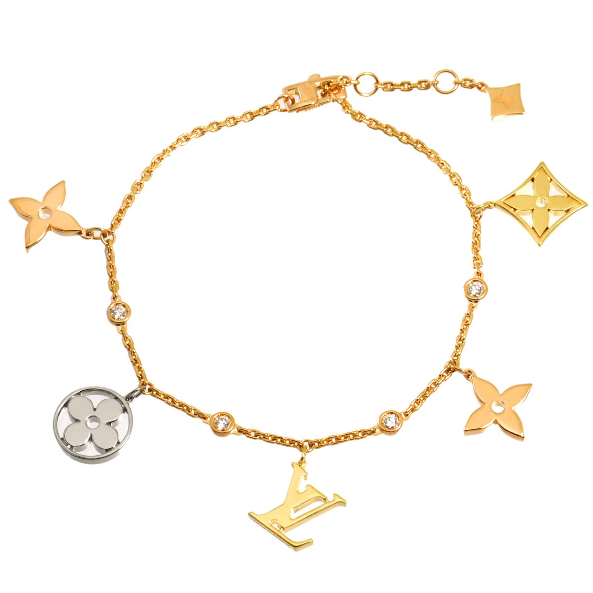 Monogram Diamond Bracelet 18K YG WG PG 750