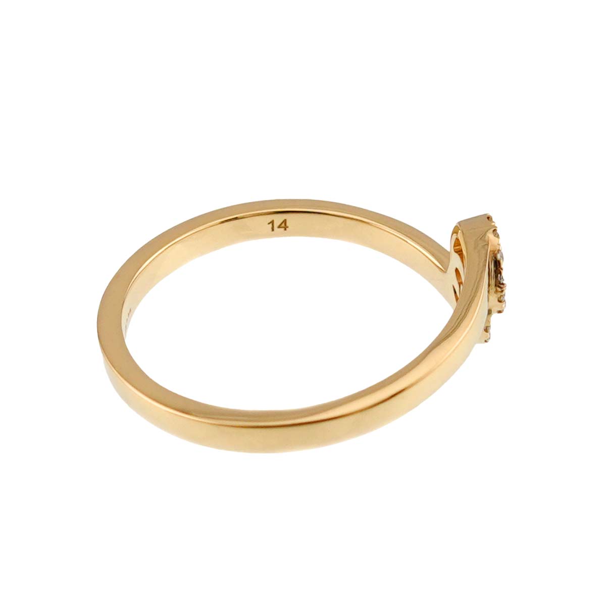Diamond Ring 18K Yellow Gold 750 Size14 6.75(US)