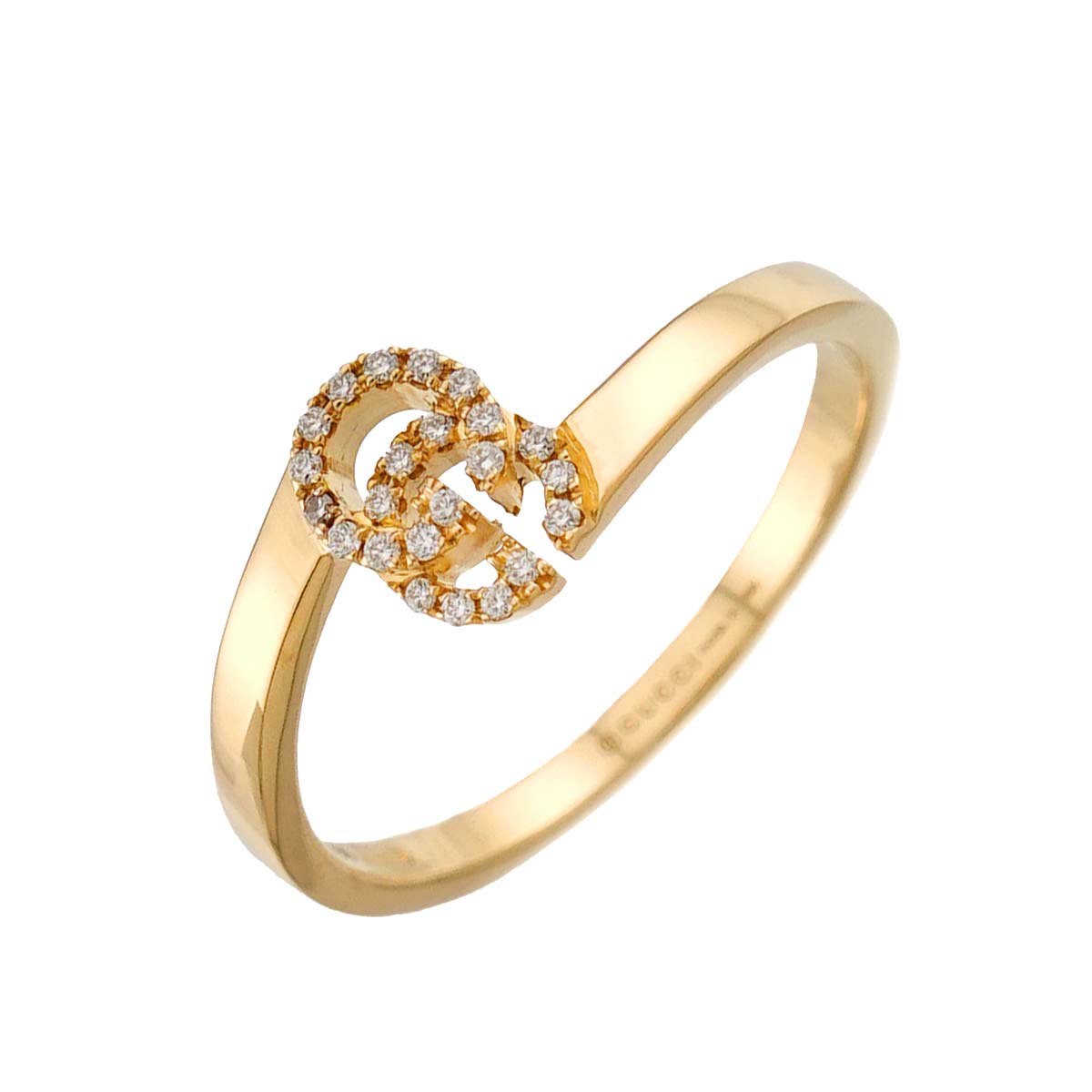 Diamond Ring 18K Yellow Gold 750 Size14 6.75(US)