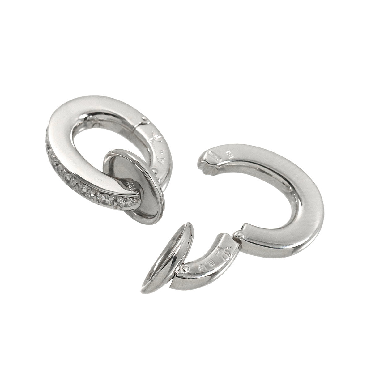 Diamond Earrings Clip on 18K White Gold 750