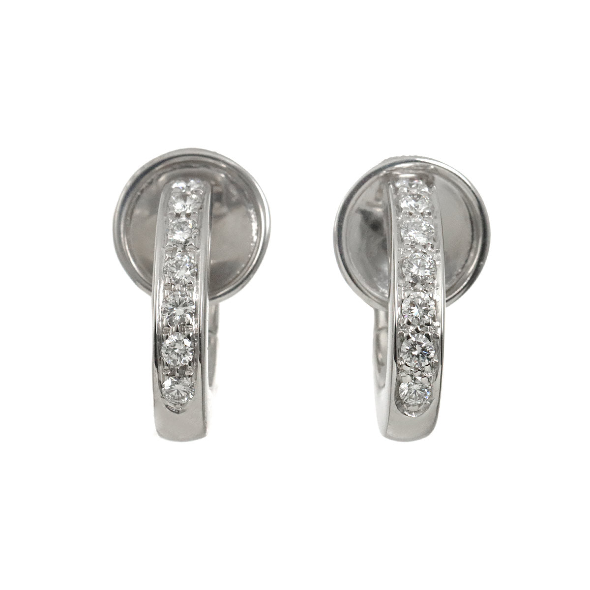 Diamond Earrings Clip on 18K White Gold 750