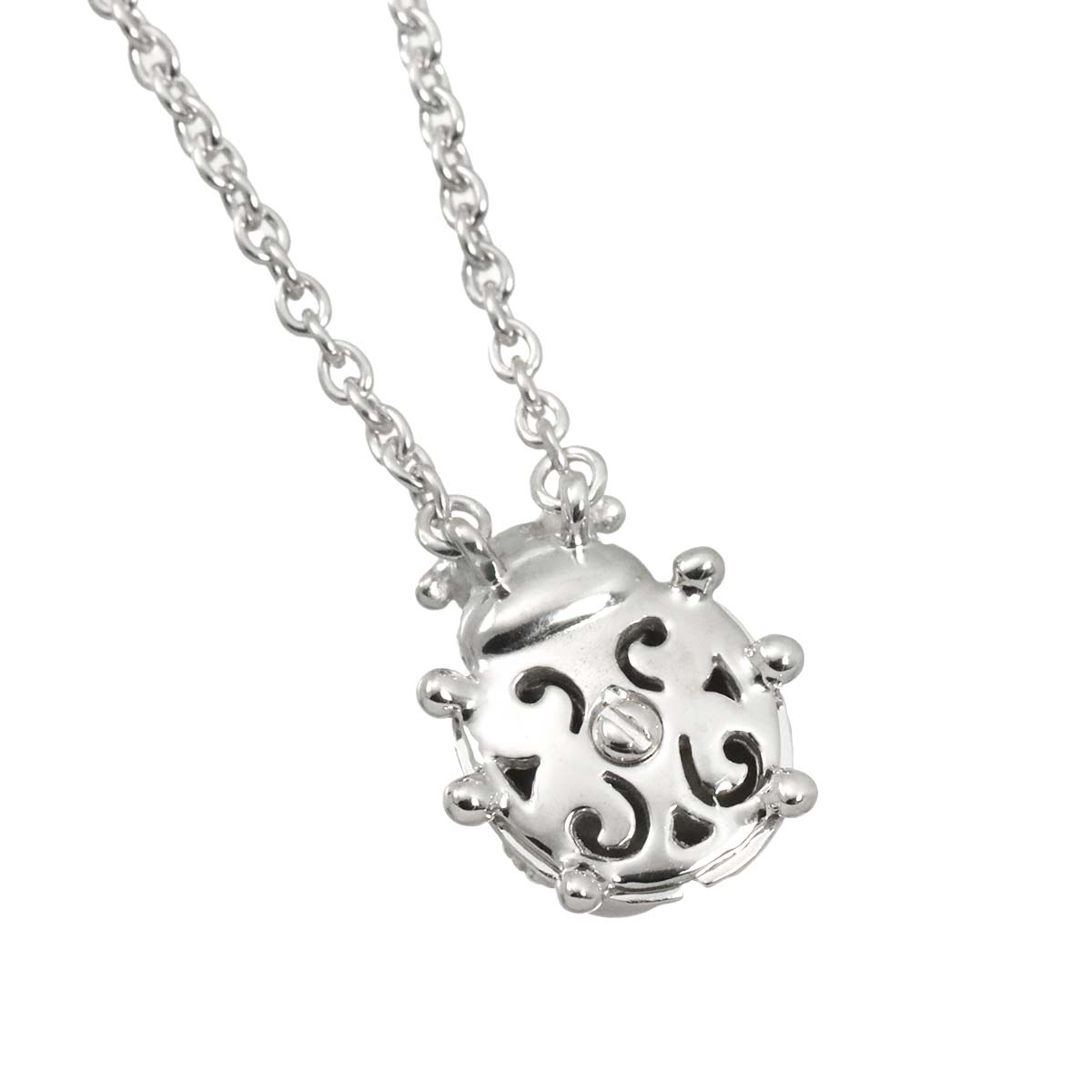 Diamond Scarab motif Necklace 18K WG 750