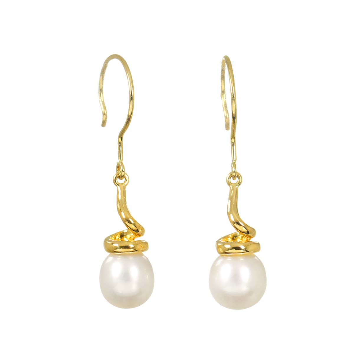 TASAKI Freshwater pearl 7.3-7.0mm Hook Earrings Pierced 18K YG 750