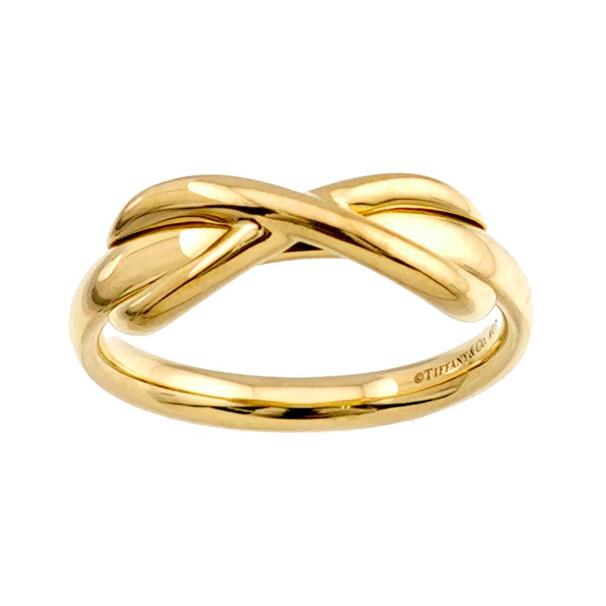 Infinity Ring 18K YG Yellow Gold 750 size4.5(US)