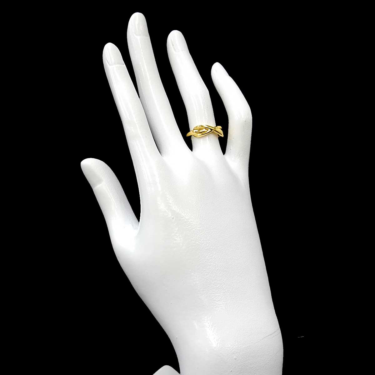 Infinity Ring 18K YG Yellow Gold 750 size4.5(US)
