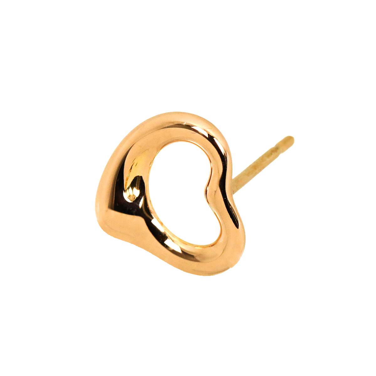 Open Heart Earring Pierced 18K PG 750 One Piece only