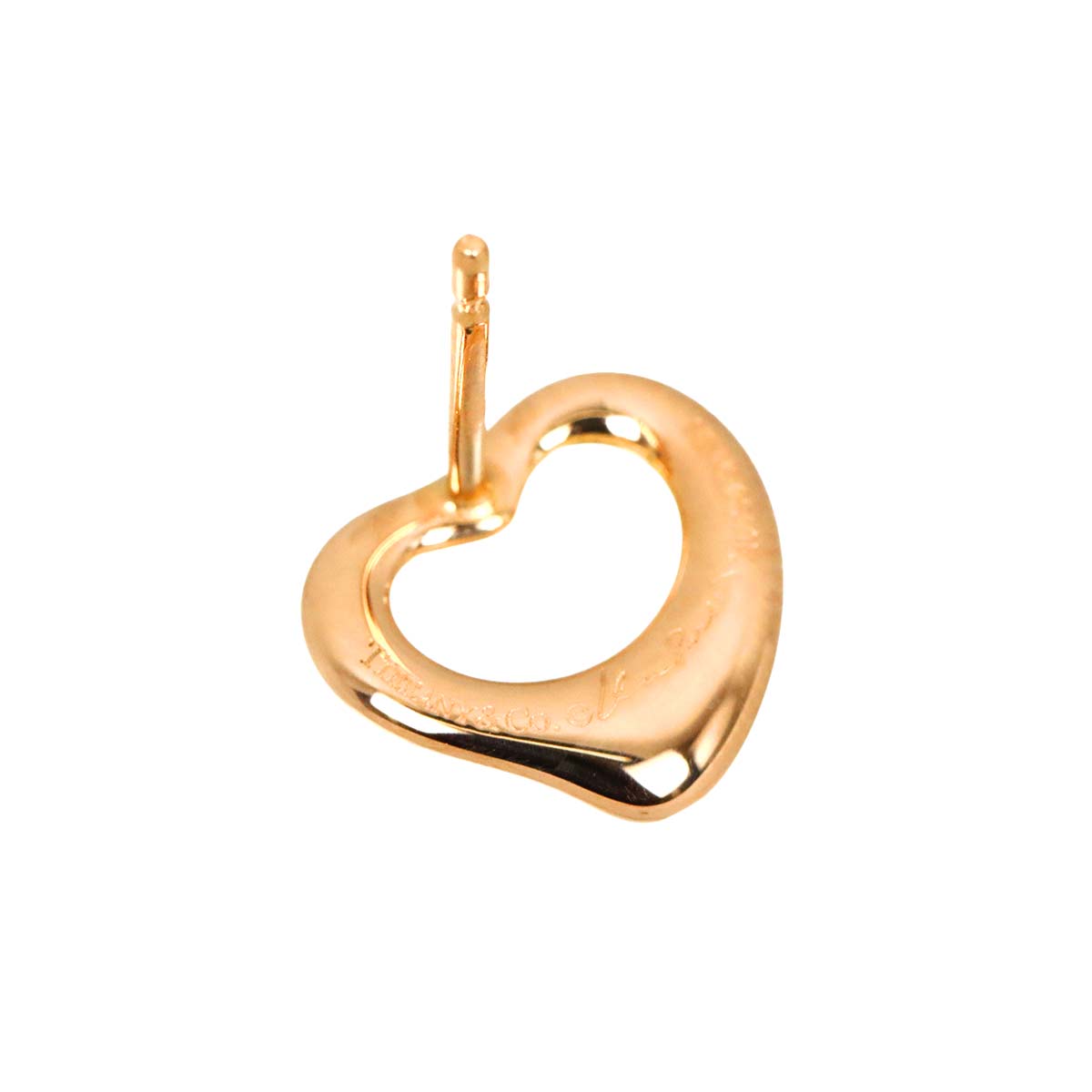 Open Heart Earring Pierced 18K PG 750 One Piece only