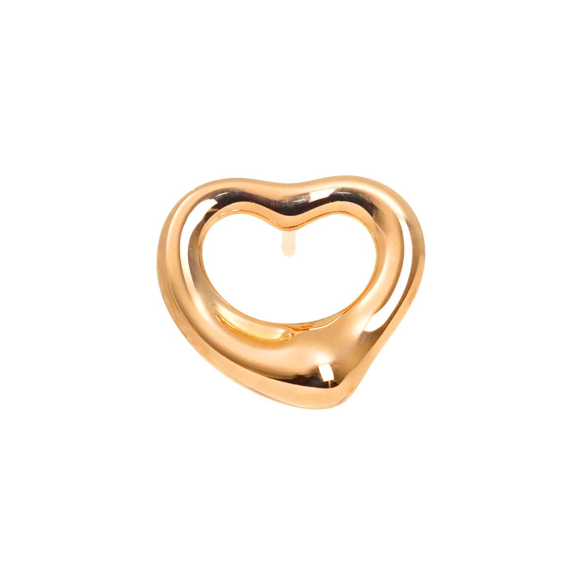 Open Heart Earring Pierced 18K PG 750 One Piece only