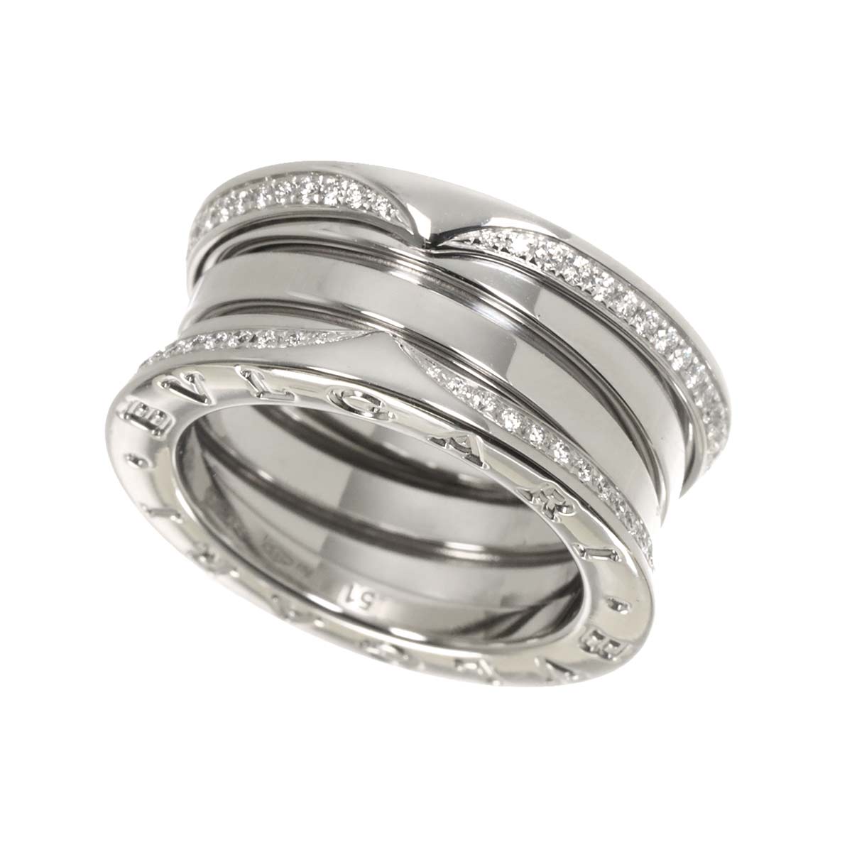 B-zero1 3Band Pave Diamond Ring 18K WG 750 size51 5.25(US)