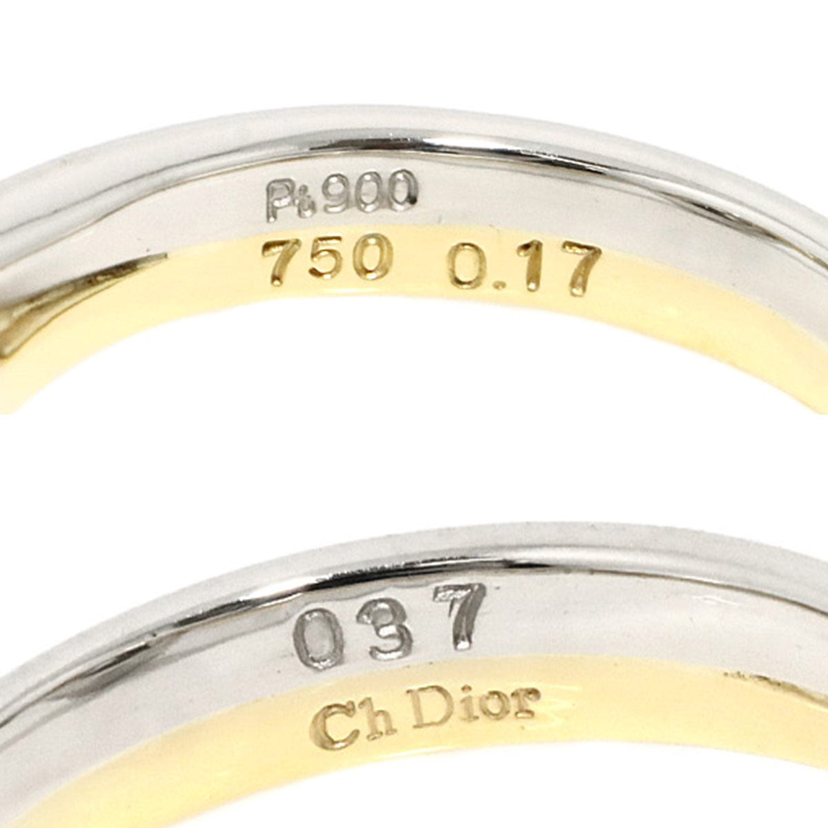 Diamond 0.17ct Ring Pt 18K YG 750 size5.25-5.5(US)