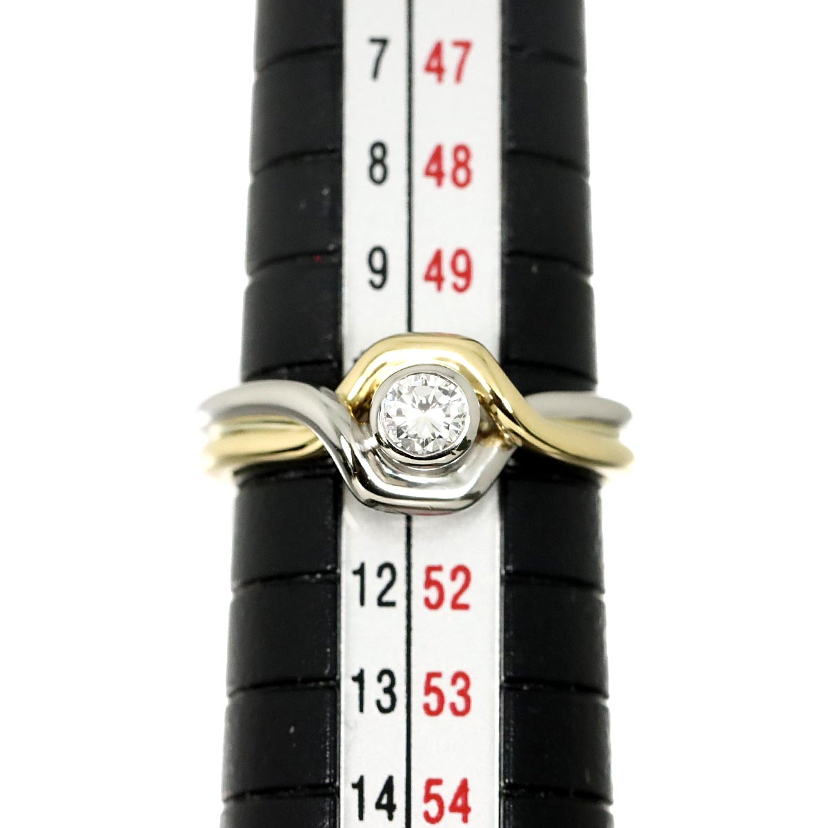 Diamond 0.17ct Ring Pt 18K YG 750 size5.25-5.5(US)