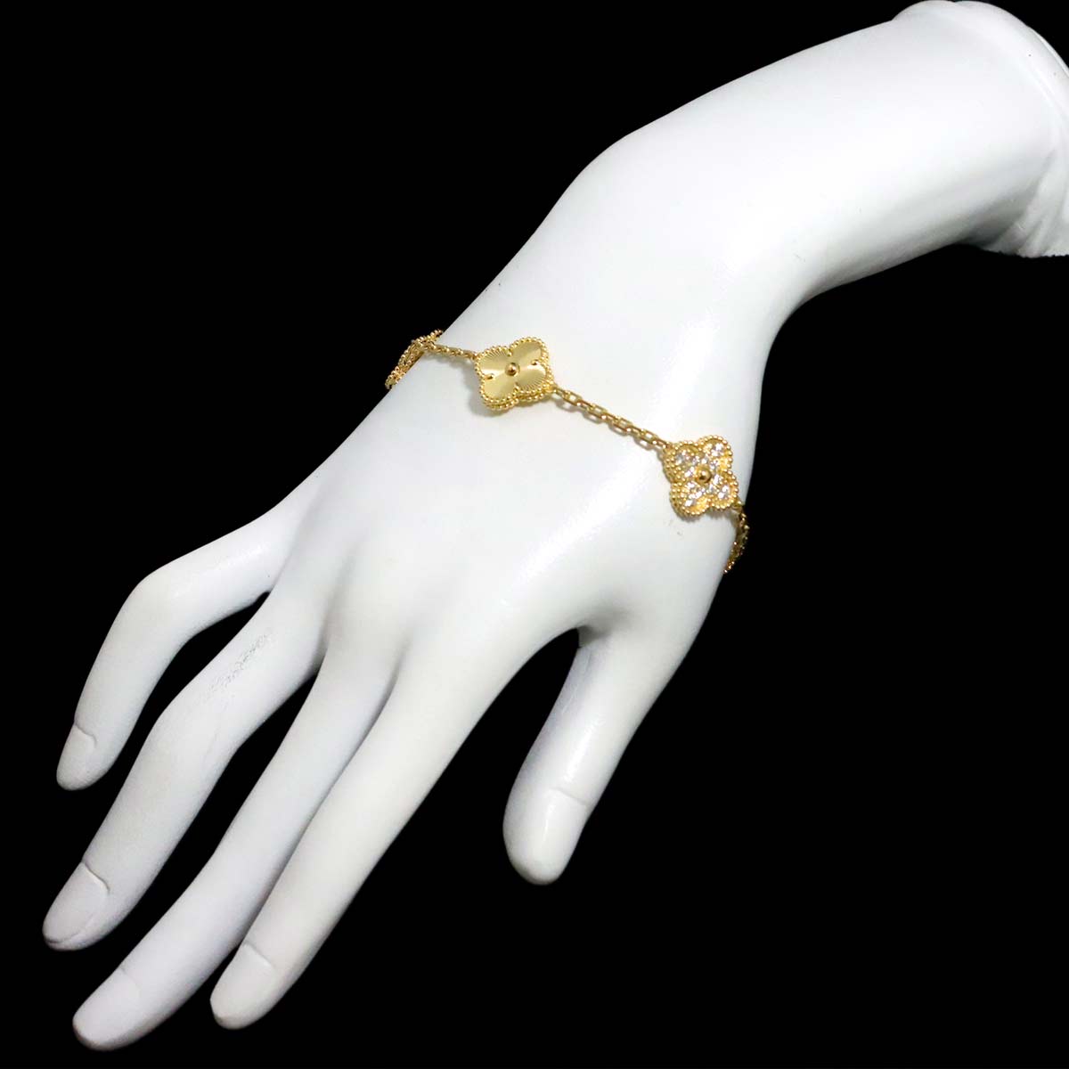 Vintage Alhambra Diamond Bracelet 18K YG 750