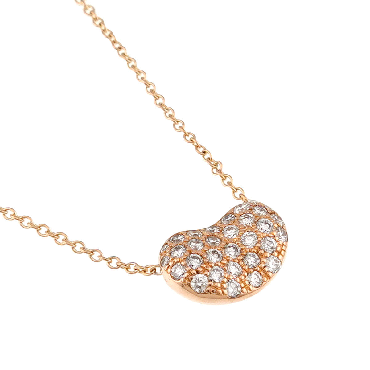 Diamond Bean Necklace 18K PG 750