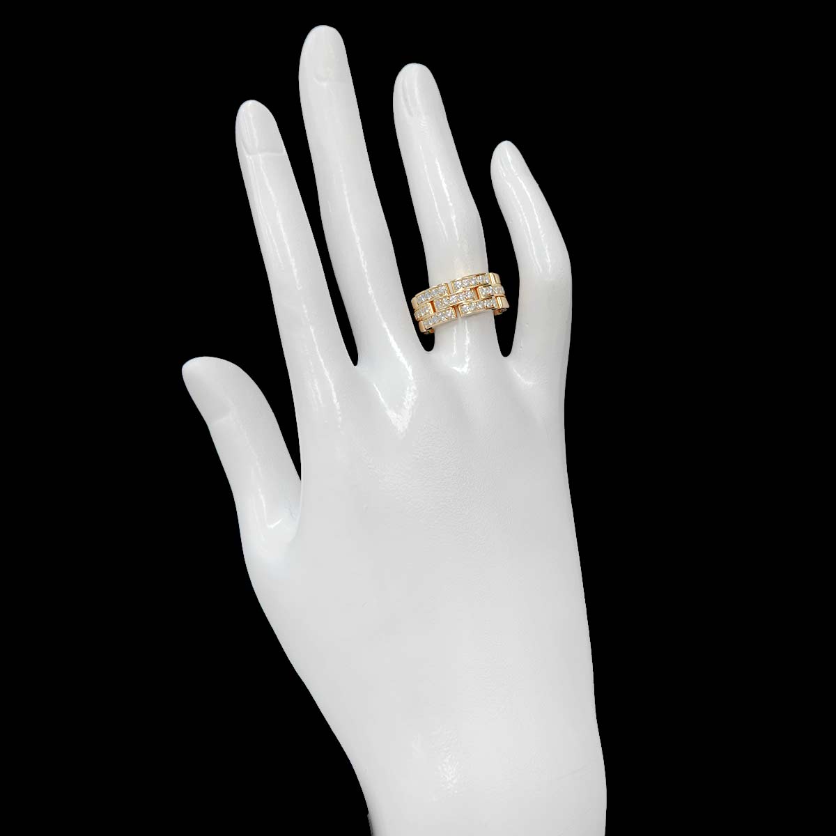 Maillon Panthere Diamond Ring 18K YG 750 Size51 5.25(US)
