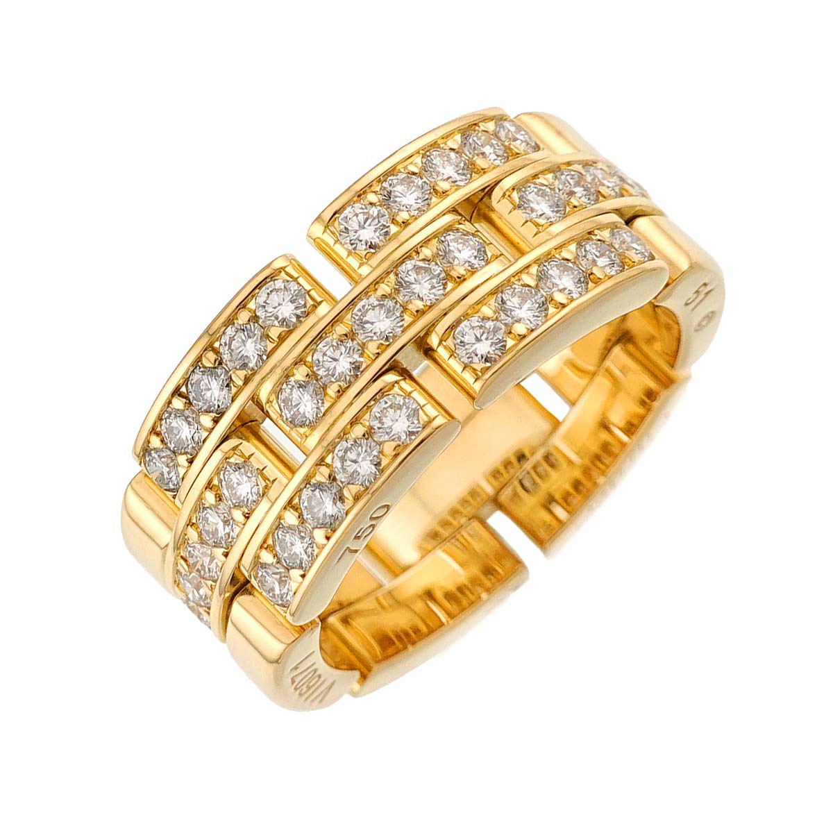 Maillon Panthere Diamond Ring 18K YG 750 Size51 5.25(US)