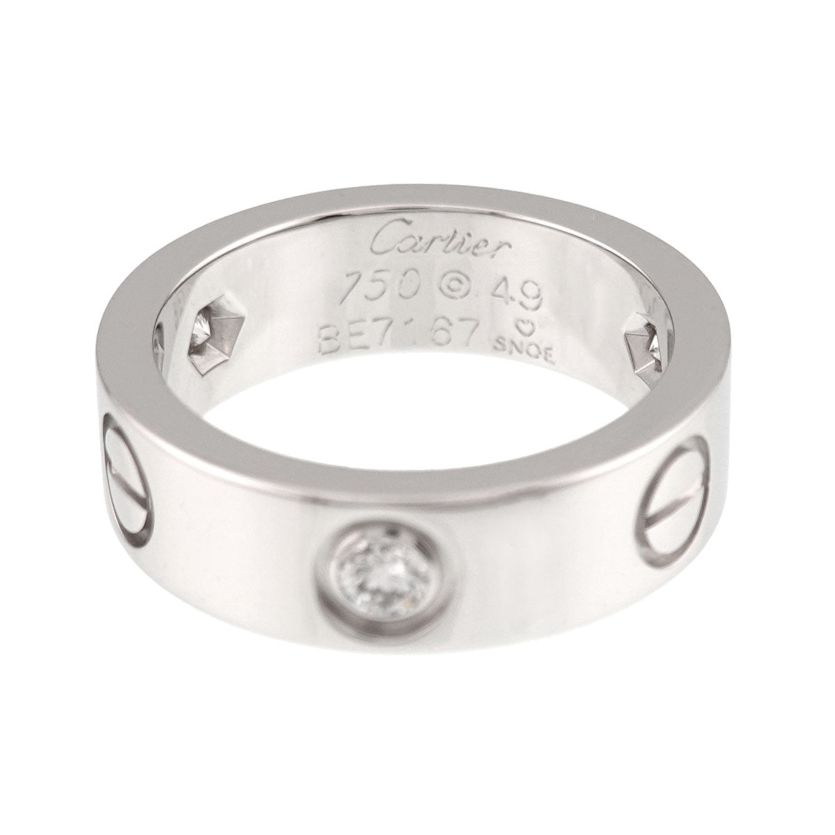 Love Classic Ring Diamond 3P 18K WG 750 size49 4.5-4.75(US)
