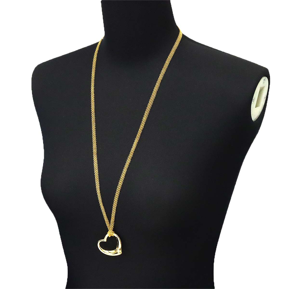 Open Heart Long Necklace 18K Yellow Gold 750