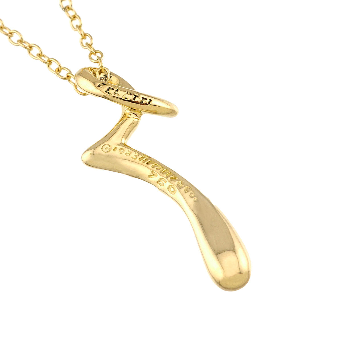 Letter K Long Necklace 18K Yellow Gold 750