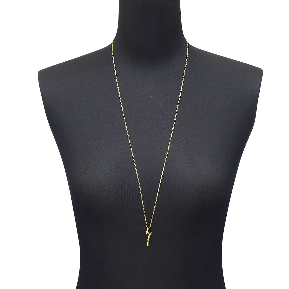 Letter K Long Necklace 18K Yellow Gold 750