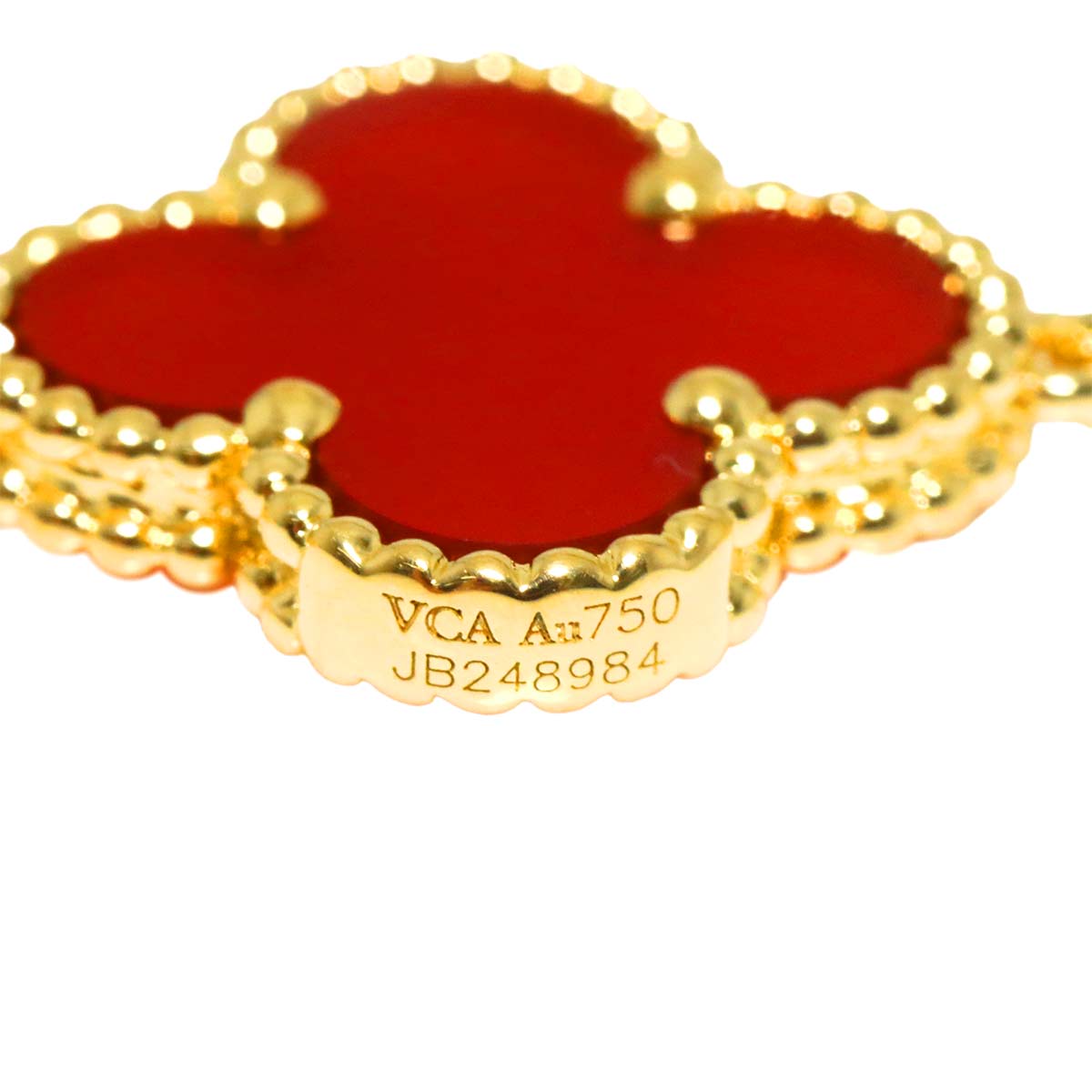 Vintage Alhambra Carnelian 10P Necklace 18K YG 750