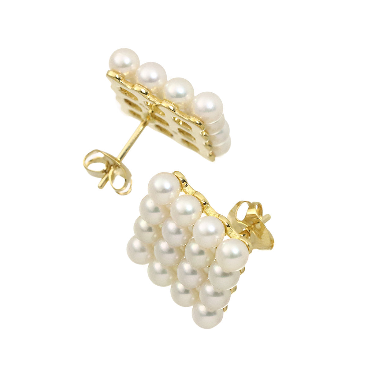 Akoya Pearl 3.6mm Earrings Clip on 18K Yellow Gold 750