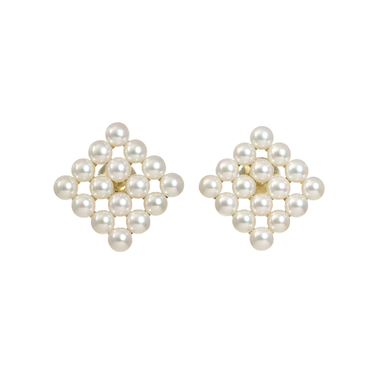 Akoya Pearl 3.6mm Earrings Clip on 18K Yellow Gold 750