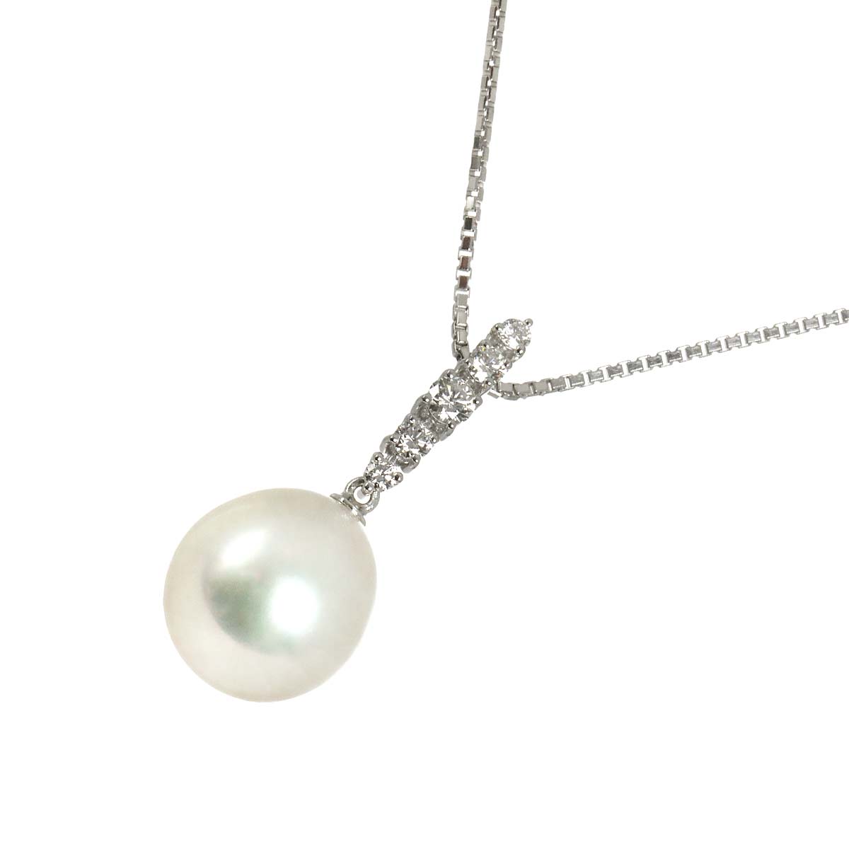 South Sea pearl 13.0mm Diamond 0.29ct Necklace Pt