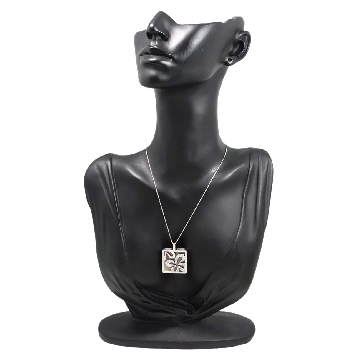 MOP Diamond Necklace 18K White Gold 750