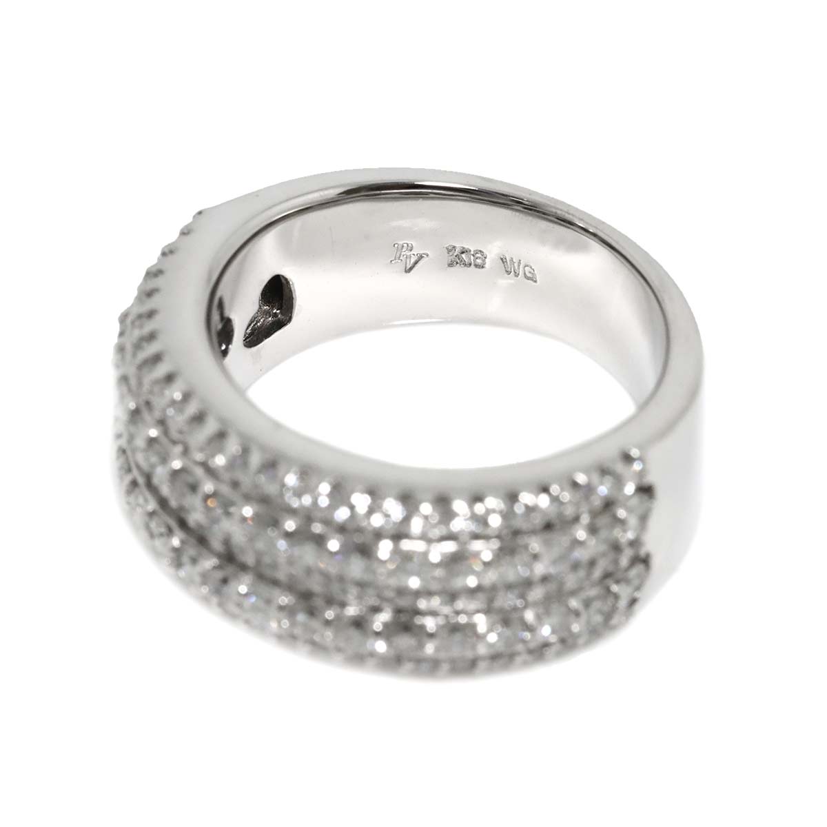 Diamond 1.32ct Ring 18K WG 750 Size5.25-5.5(US)