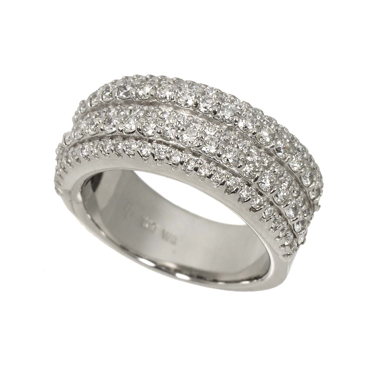 Diamond 1.32ct Ring 18K WG 750 Size5.25-5.5(US)