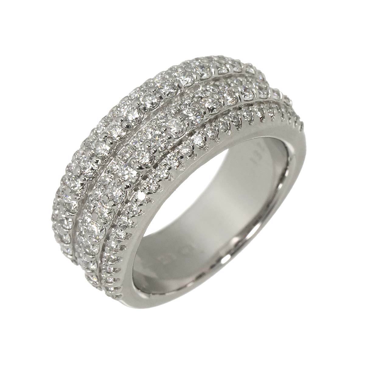 Diamond 1.32ct Ring 18K WG 750 Size5.25-5.5(US)