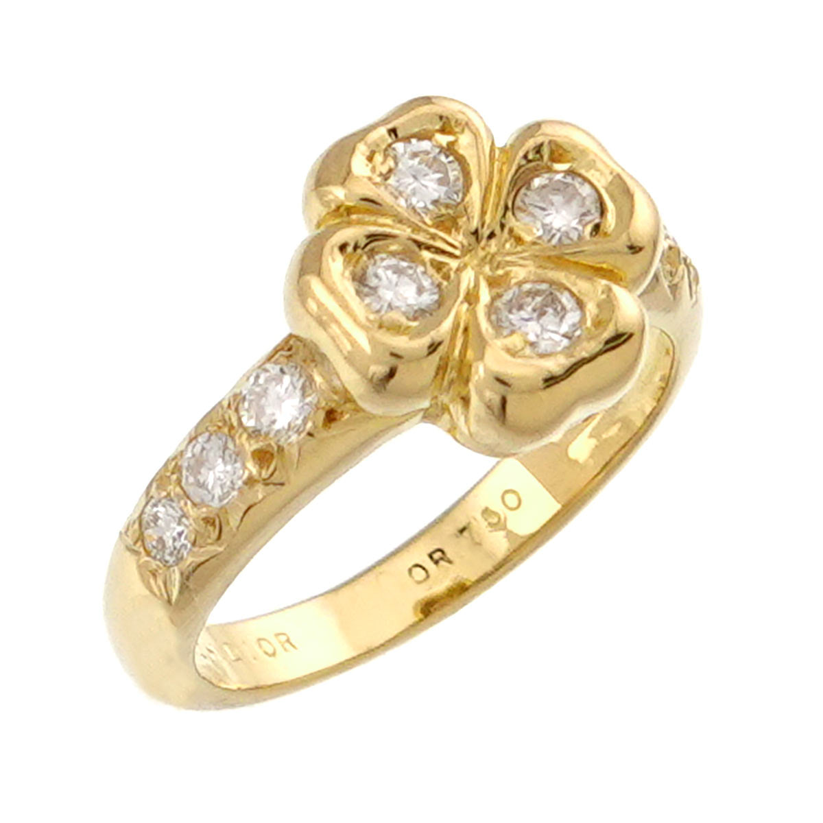 Diamond Ring 18K YG 750 size4.5(US)