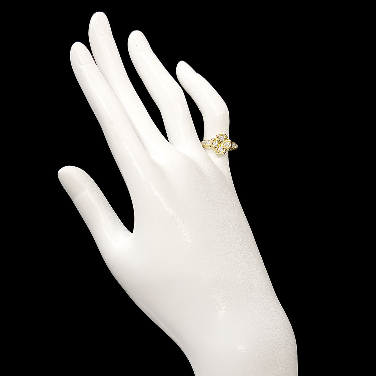 Diamond Ring 18K YG 750 size4.5(US)