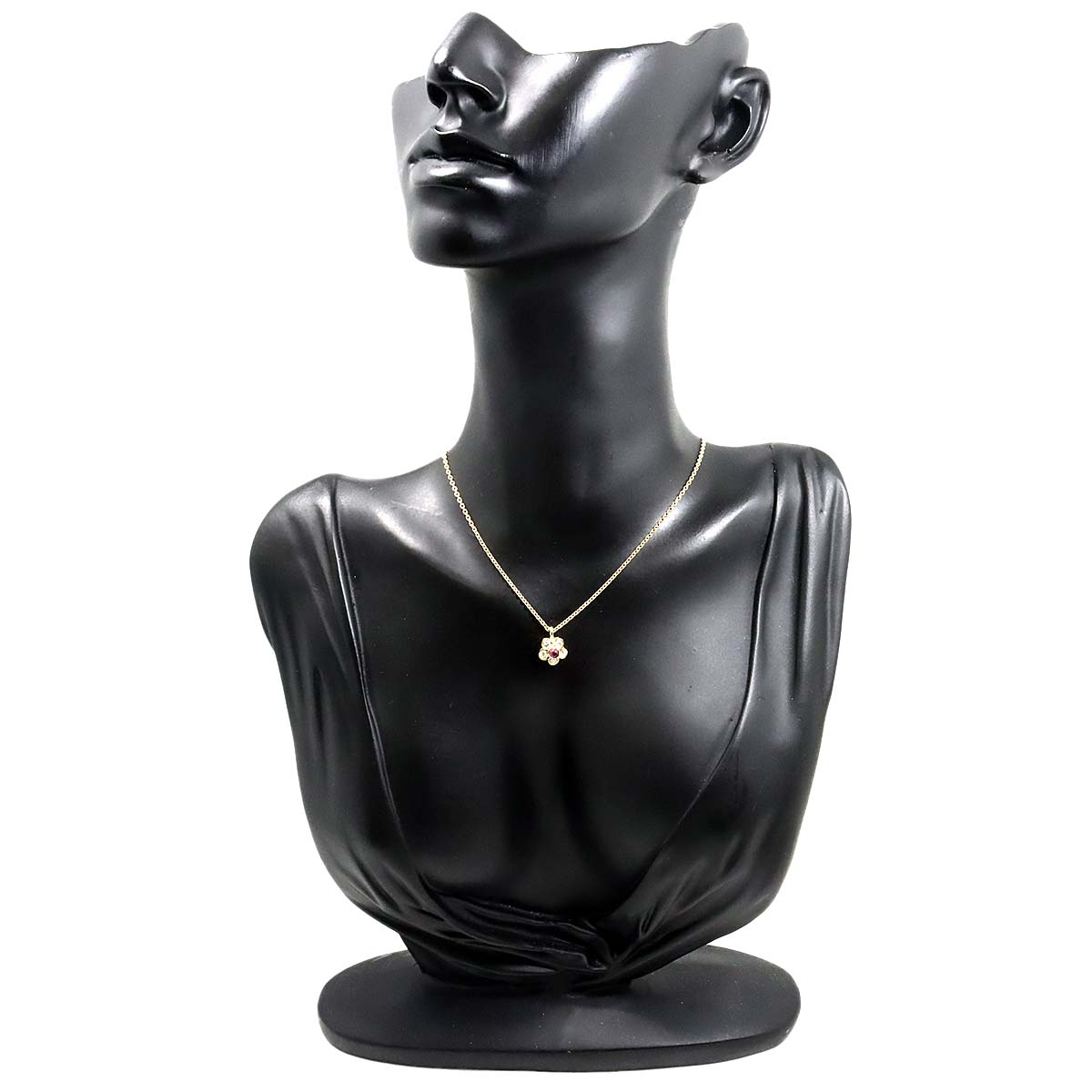 Ruby Diamond Necklace 18K Yellow Gold 750