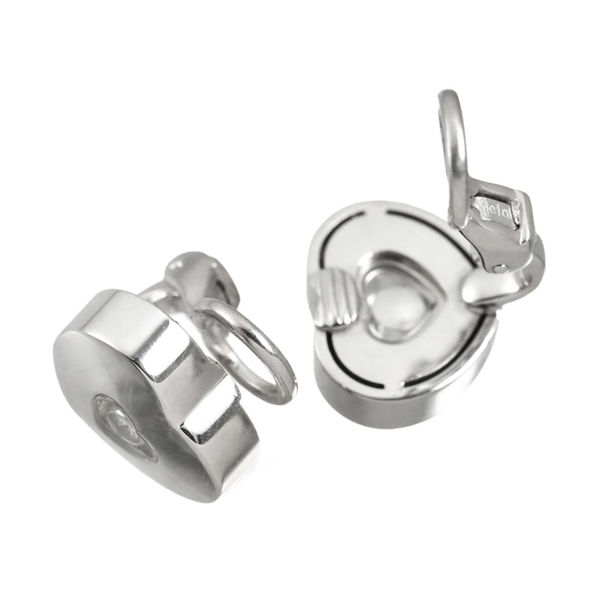 Diamond Heart Earrings Clip on K18 WG 750