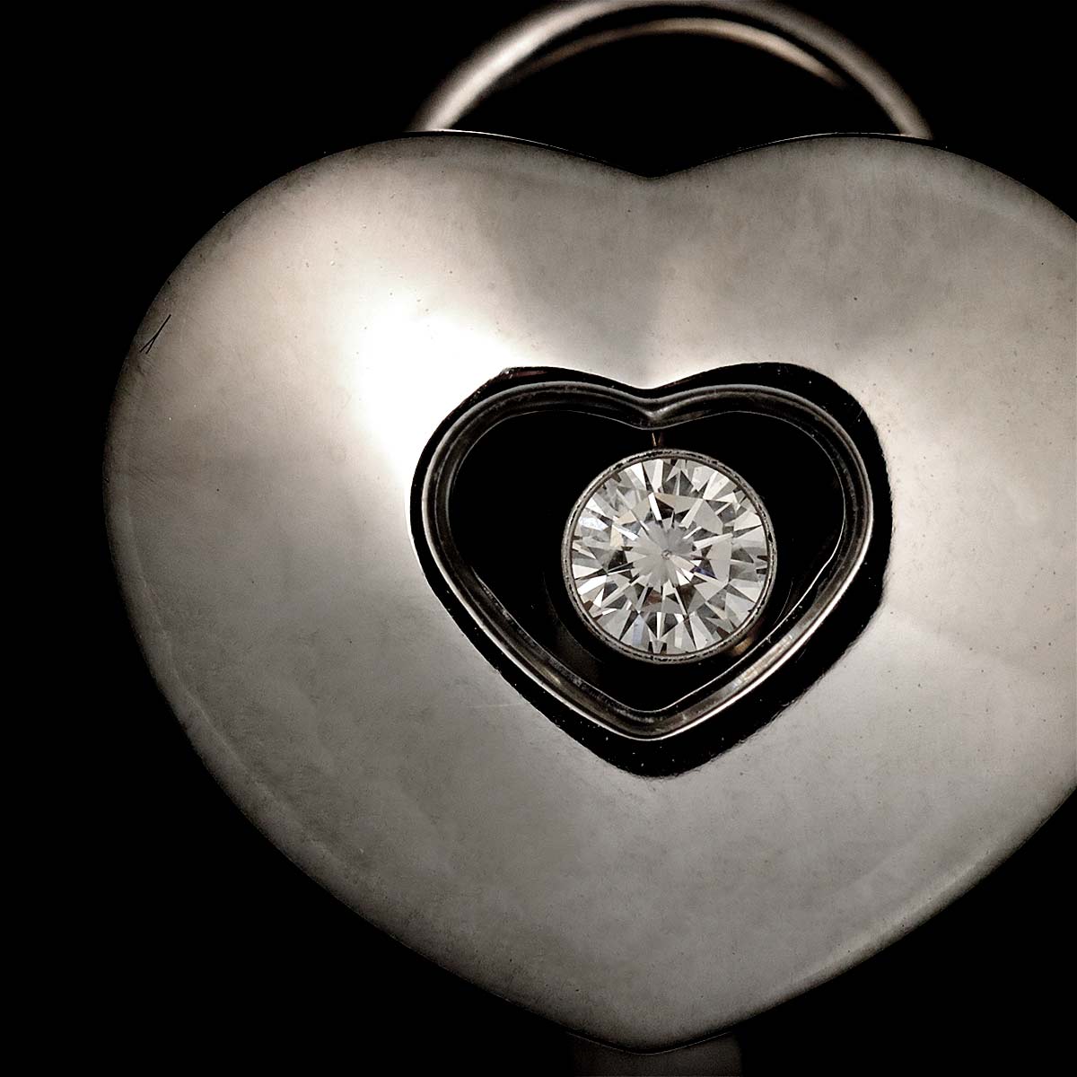 Diamond Heart Earrings Clip on K18 WG 750
