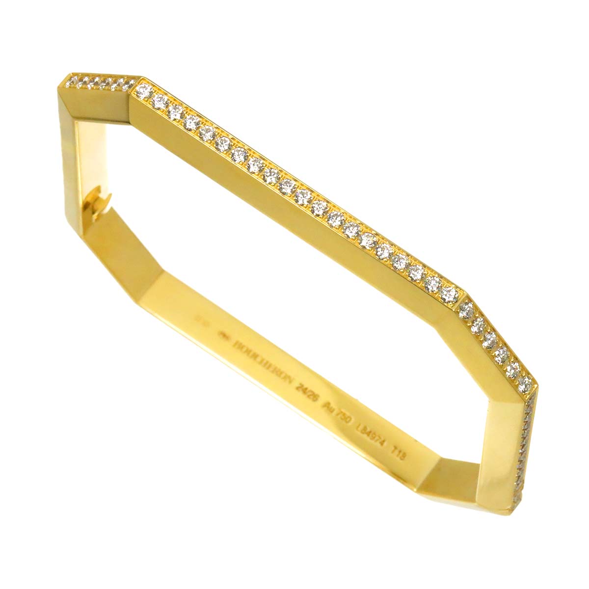 Full Diamond Bracelet Bangle 18K YG 750