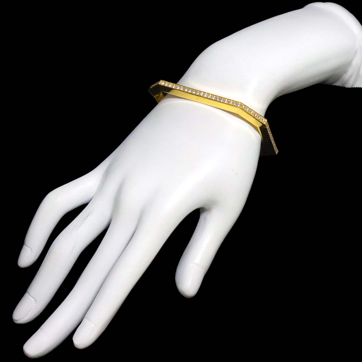 Full Diamond Bracelet Bangle 18K YG 750