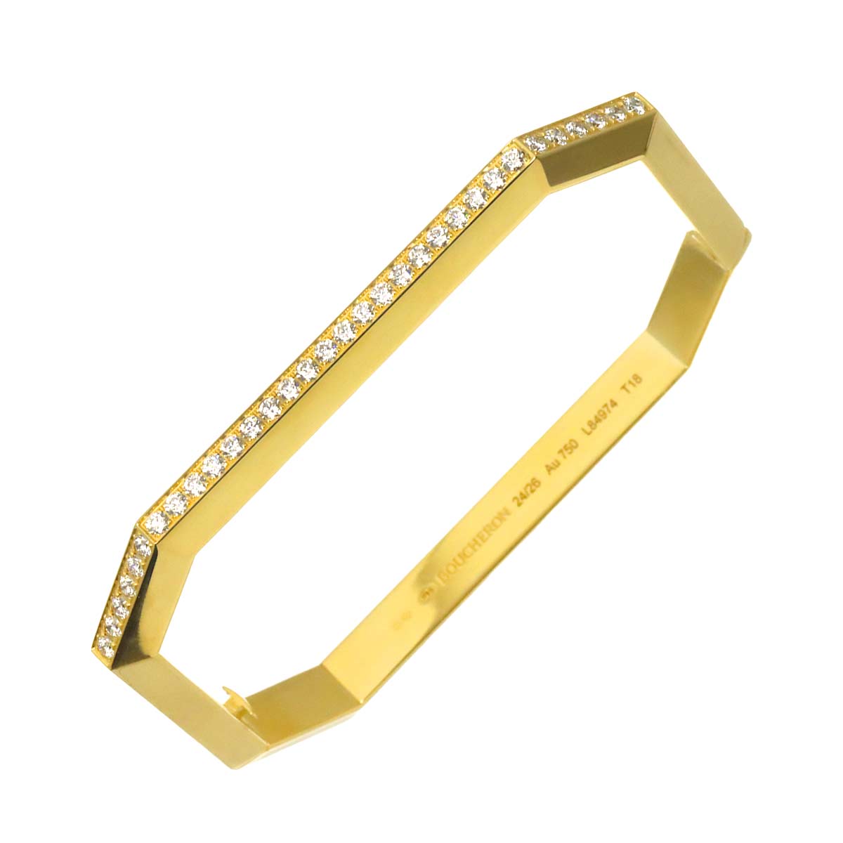 Full Diamond Bracelet Bangle 18K YG 750