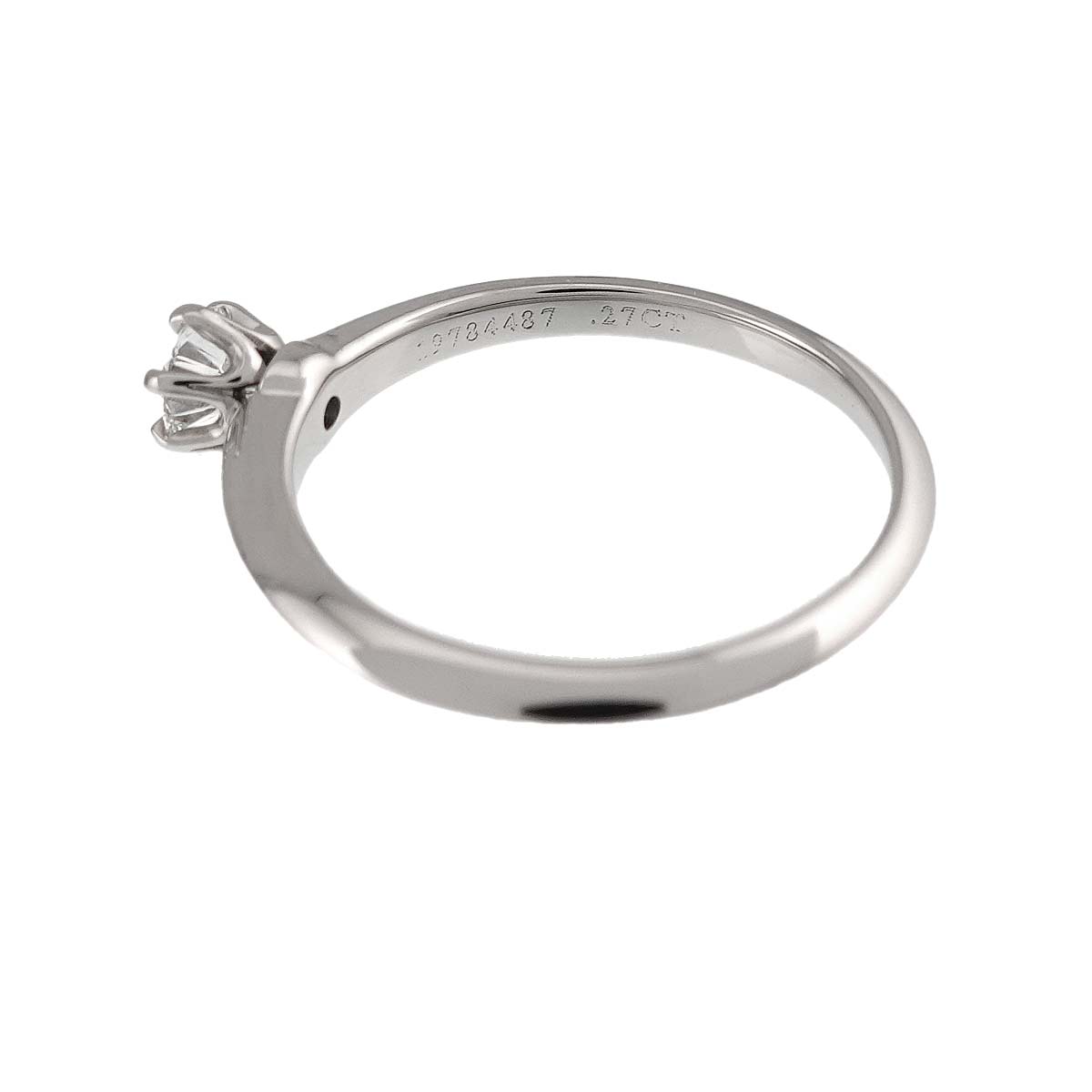 Diamond 0.27ct F/VS1/EX Ring Pt 5.5-5.75(US)