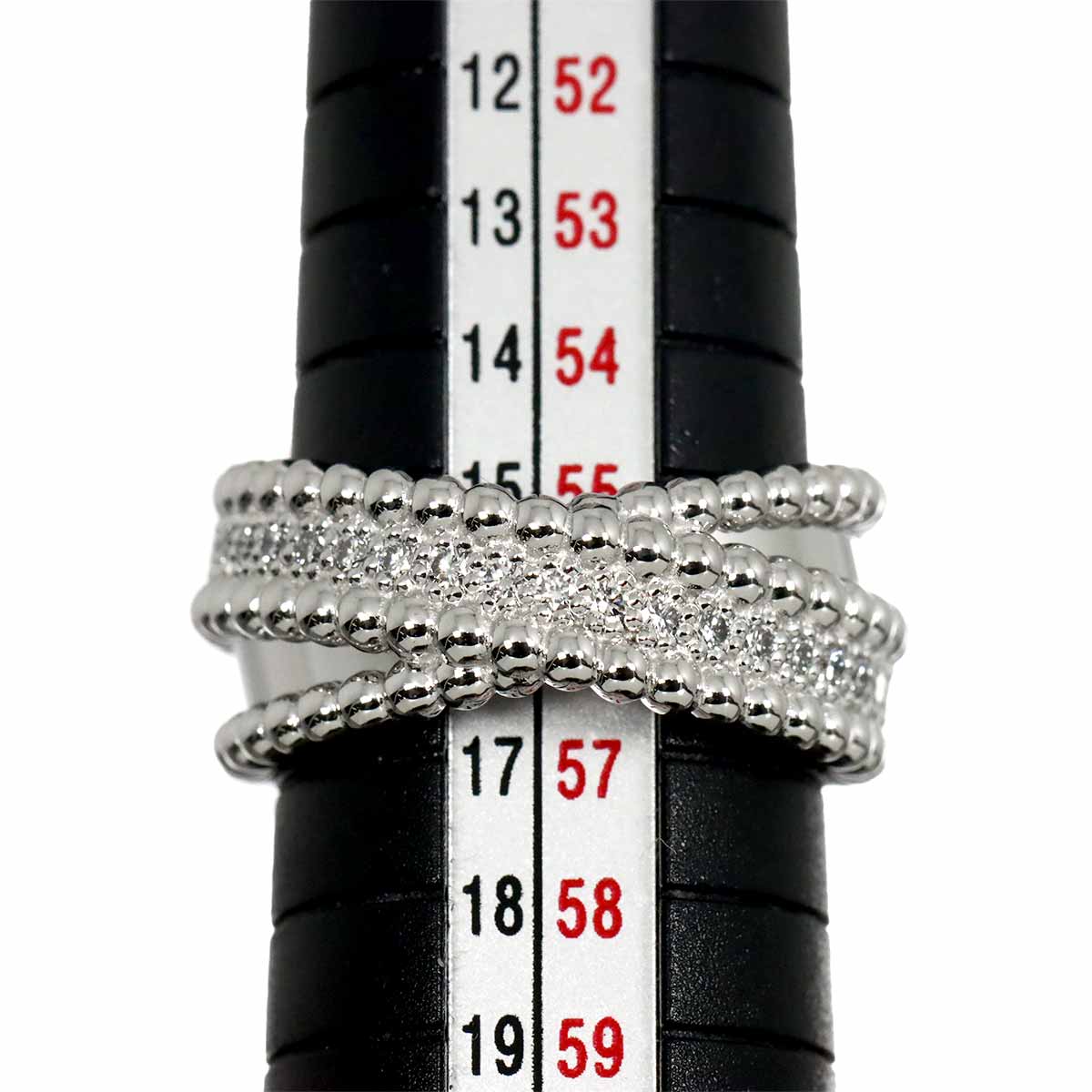 Perlee Diamond Ring 18K K18 WG 750 size56 7.5(US)