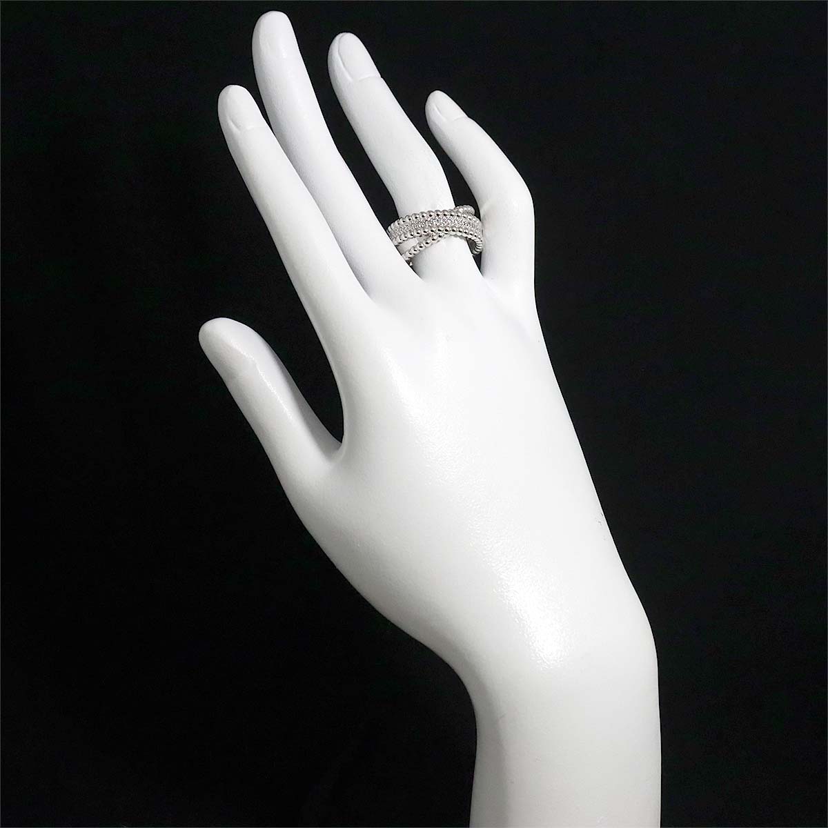 Perlee Diamond Ring 18K K18 WG 750 size56 7.5(US)